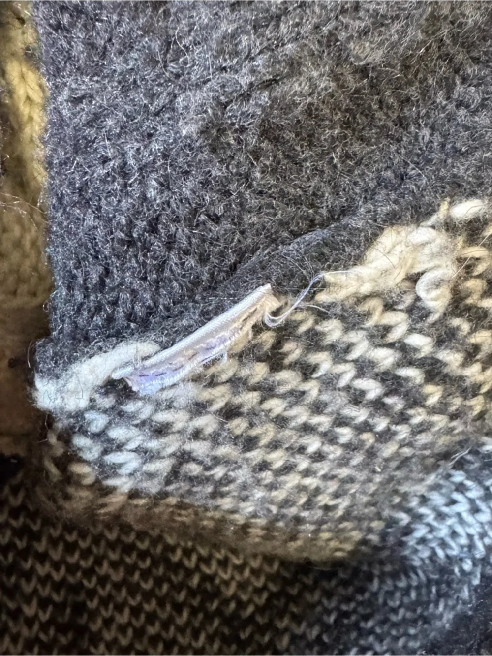 Zara viral Patchwork Cable knit bloggers favourite chevron cardigan sweater 💜 - Picture 6 of 6